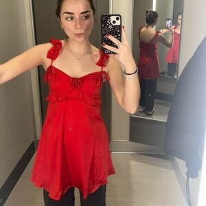 Red Ruffled Women's dress